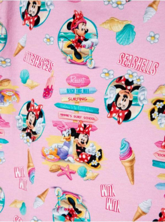 Хлопковая футболка с коротким рукавом и принтом Disney 966 || Джемпер дів. CE DISNEY DD 966, р.104,110-56, pink seasheels