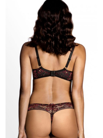 Комплект Ewa Bien Susana - бюстгальтер с мягкой чашкой B103 и стринги C201 Черно-красный || Комплект Ewa Bien Susana - бюстгальтер с мягкой чашкой B103 и стринги C201 Черно-красный