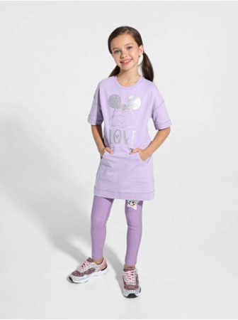 Хлопковая туника с мерцающим рисунком Disney 955 || Туніка дів. CE DISNEY DTH 955, р.104,110-56, blooming lilac