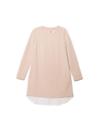 Стильная туника с имитацией рубашки 831 || Туніка жін. CE LTH 831, р.170-84-90, beige