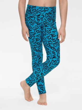 Леггинсы с рисунком &quot;сердечки&quot; LOVELY, р.128-68, Blue