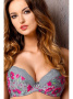 Бюстгальтер push up Kinga Happiness PU-551 Серо-малиновый || Бюстгальтер push up Kinga Happiness PU-551 Серо-малиновый