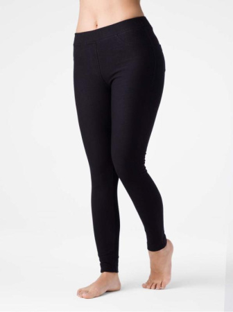 Джеггинсы с высокой посадкой и термоэффектом WINDY+, р.164-110, Nero