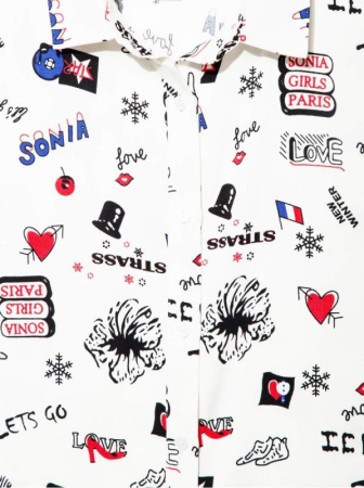 Легкое платье-рубашка с яркими рисунками LPL 889 || Плаття жін. CE LPL 889, р.170-92-98, white-ultramarine