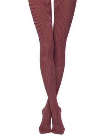 Щільні меланжеві колготки DIAMOND Lycra, р. 4, bordo