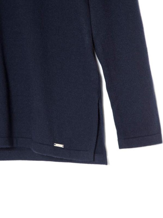 Удлиненный вязаный пуловер с разрезами по бокам LDK 056 || Джемпер жін. CE LDK056 18С-208СП, р.170-88, pastel blue