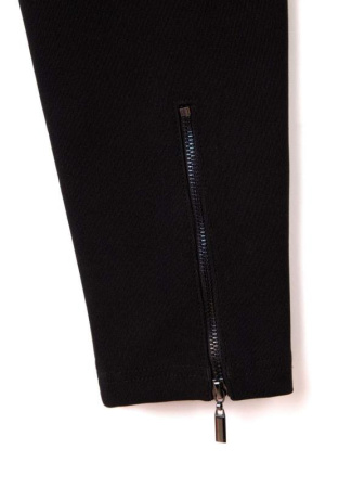 Моделирующие леггинсы с высокой посадкой и молниями LEONARDA || Моделюючі легінси з високою посадкою і блискавками LEONARDA, р. 164-98, Nero