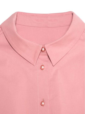 Классическая однотонная рубашка из хлопка LBL 1041 || Блуза жін. CE LBL 1041, р.170-92-98, dusty rose