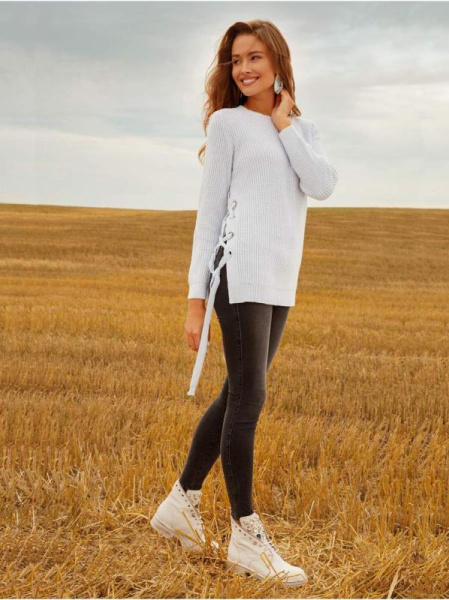 Моделирующие eco-friendly джинсы super skinny c высокой посадкой CON-171 Lycra