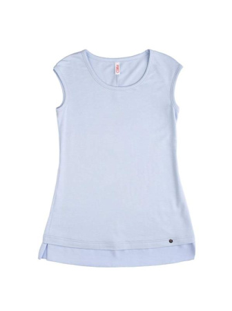 Футболка со вставкой из легкого шифона LD 715 || ВТЖ Джемпер жін. CE LD 715, р.170-96, блакитний