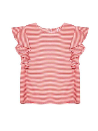 Ультрамодная шелковистая блузка с воланами LBL 909