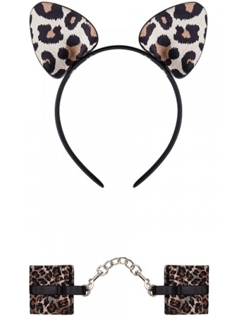 Костюм Obsessive Tigerlla Черно-коричнево-бежевый