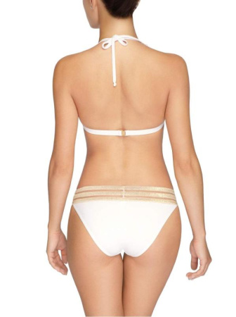 Бикини мягкие треугольники с золотой резинкой SALINA || ВКТ CE Бюстгалтер купальний жіночий  SALINA, р.82-88, білий