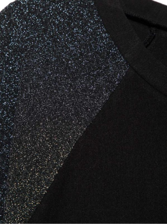 Джемпер с мерцающим блеском и брошью 837 || Джемпер жін. CE LD 837, р.170-88, Nero