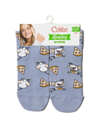 Носки жен. хлопковые Conte HAPPY 18С-227СП, р.23-25, 150 светлый джинс || Шкарпетки жін. бавовняні CE HAPPY 18С-227СП, р.23-25, 174 чорний-білий