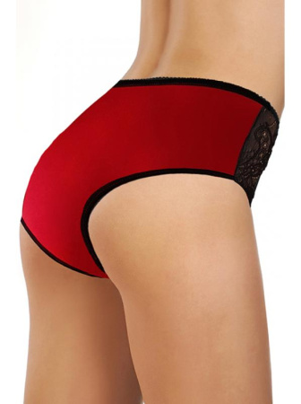 Полные трусики ORO Sophia 2225 Красно-черный || Полные трусики ORO Sophia 2225 Красно-черный
