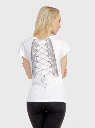 Футболка с рисунком &quot;шнуровка&quot; LD 726