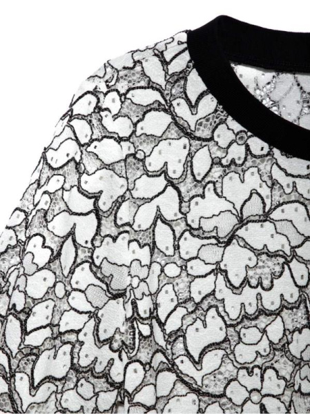 Кружевной джемпер с объемными рукавами LD 904