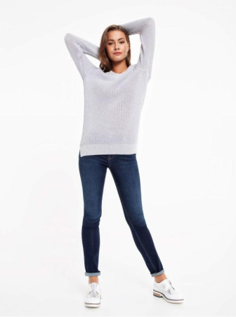 Экстрамягкий удлиненный пуловер с объемной вязкой и мерцающим блеском 040 || Джемпер жін. CE LDK040 18С-62СП, р.170-84, мультиколор