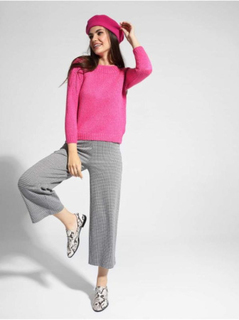 Кюлоты с высокой посадкой и рисунком &quot;гусиная лапка&quot; CLASSIC CHIC || Брюки жін. CE CLASSIC CHIC, р.164-102, grey-ivory check