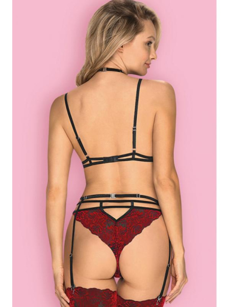 Комплект Obsessive Sugestina set Бордово-черный