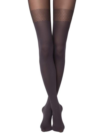 Колготки с имитацией чулок BEAUTIFUL Lycra, р.3, Grafit