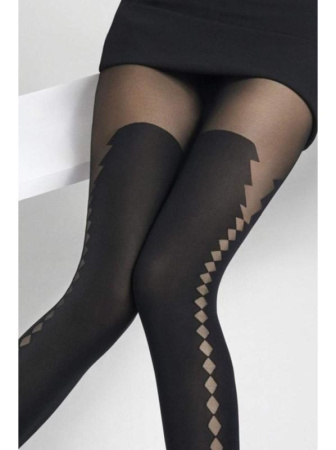 Колготки с имитацией чулок MARILYN Nadia J09, 1/2, black(черный)