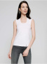 Однотонный топ из вискозы с фигурным декольте LD 1124 || Джемпер жін. CE LD 1124, р.170-88, white
