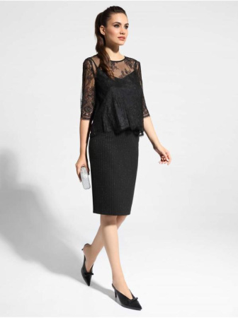 Черная вечерняя блузка LBL 1060 || Блуза жін. CE LBL 1060, р.170-84-90, royal black