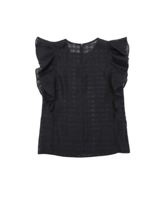 Блузка с воланами из полупрозрачного полотна с рисунком LBL 1099 || Блуза жін. CE LBL 1099, р.170-88-94, black