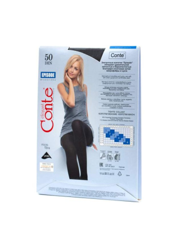 Теплые колготки из нитей микрофибры и лайкры EPISODE 50 Lycra, р.4, Nero || Теплі колготки з ниток мікрофібри і лайкри EPISODE 50 Lycra, р. 4, Nero