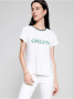 Белая футболка с сияющей вышивкой &quot;Green&quot; LD 1108 || Джемпер жін. CE LD 1108, р.170-92, white