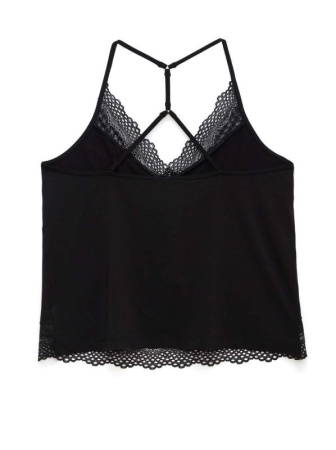 Топ из бамбукового полотна с кружевом COMFORT LOUNGEWEAR LHW 989 || Топ жін. CE COMFORT LOUNGEWEAR LHW 989, р.170-88, black
