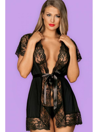 Пеньюар Obsessive Luvae peignoir  Черный