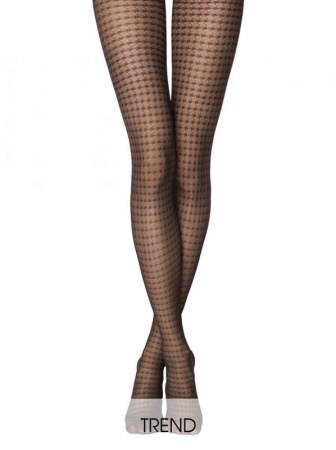 Колготки з малюнком "гусяча лапка" ENCORE Lycra, р. 2, Nero