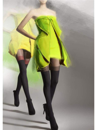 Женские колготки Gatta Girl-Up 19, 3, nero/rosso(чёрный/розовый)