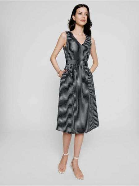 Платье в полоску без рукавов из вискозы премиального качества LPL 1141