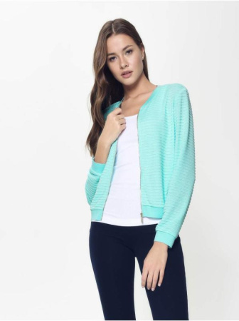 Ультракомфортный фактурный бомбер на молнии LJ 902