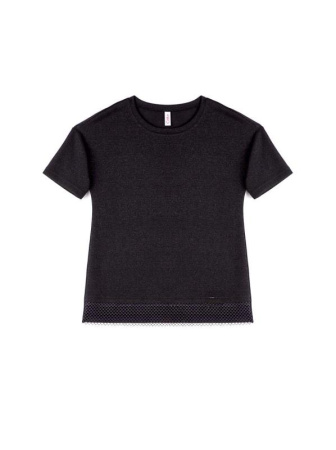 Джемпер с металлическим блеском и сетчатым кружевом 828 || Джемпер жін. CE LD 828, р.170-96, Nero