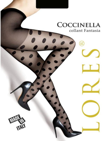 Колготки с узором LORES Coccinella 20 den, 1/2, nero(чёрный)