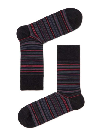 НОСКИ МУЖСКИЕ 14С2122-Д38, р.25, 022 ЧЕРНЫЙ-Т.ВИШНЕВЫЙ