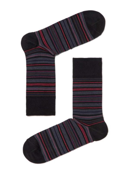 НОСКИ МУЖСКИЕ 14С2122-Д38, р.27, 022 ЧЕРНЫЙ-Т.ВИШНЕВЫЙ