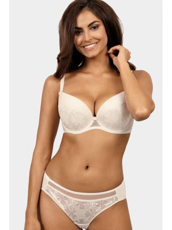 Комплект Ewa Bien Laura - бюстгальтер push up B214 и бразилианки C511 Кремовый