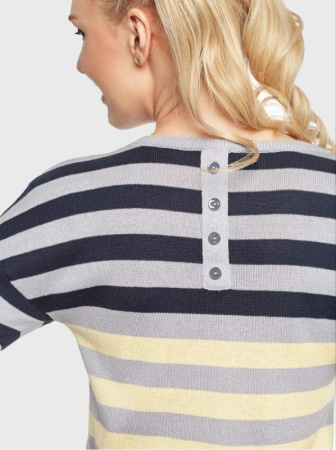 Вязаный джемпер с декоративной планкой на пуговицах сзади LDK 008 || ВТЖП Джемпер жін. CONTE ELEGANT LDK008 16С-73СП, р.170,176-84, синій-жовтий