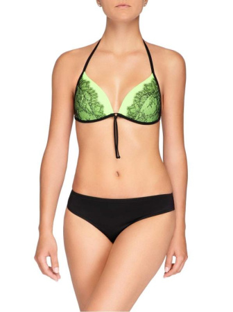 Бикини с треугольными уплотненными чашками и кружевом AMANDA || ВКТ CE Бюстгалтер купальний жіночий AMELIA, р.80(C), чорний