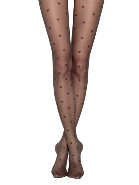 Колготки з малюнком &quot;сердечка&quot; BONHEUR, р. 5, Grafit