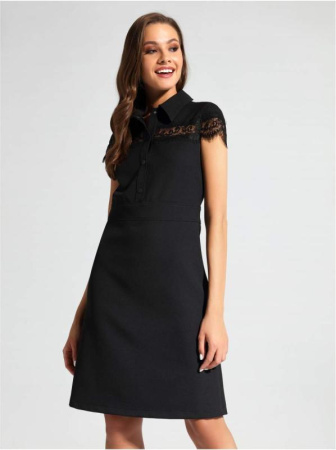 Платье приталенного силуэта с фактурным кружевом LPL 1038 || Плаття жін. CE LPL 1038, р.164-100-106, black