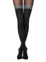 Колготки с имитацией чулок с леопардовой резинкой CARMINE Lycra, р.4, Nero