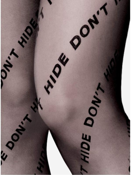 Колготки женские с принтом LORES Don't Hide 20, 1/2, nero(чёрный) Колготки женские с принтом LORES Don't Hide 20, 1/2, nero(чёрный)