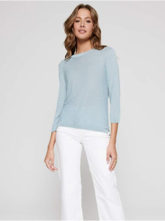 Вязаный фактурный джемпер из пряжи с вискозой и льном LDK 089